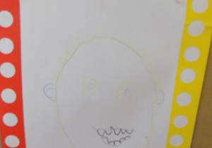 Portret pana Zbigniewa narysowany przez dziecko.