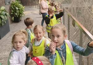 Dzieci stoją przy barierce