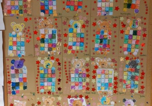 Misie pod kołderką- prace plastyczne dzieci