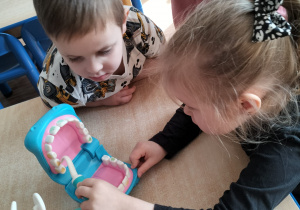 Dzieci bawią się w dentystę